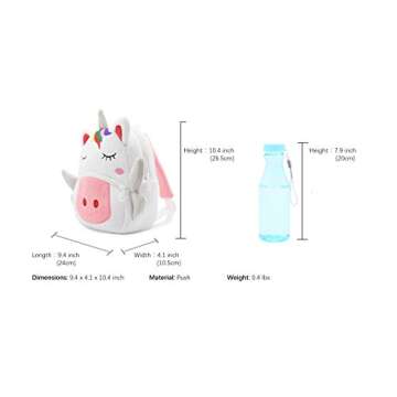 NICE CHOICE Cute Toddler Backpack Toddler Bag Plush Animal Cartoon Mini Travel Bag for Baby Girl Boy 2-6 Years(Unicorn)