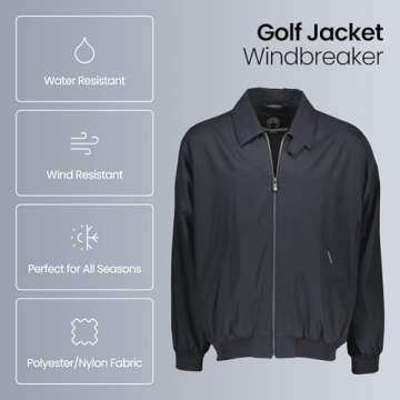 Weatherproof Men's Golf Jacket - Lightweight Windbreaker for Golf & Casual Wear