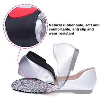 Stylish QXCGDYXT Silver Flats with Comfortable Design