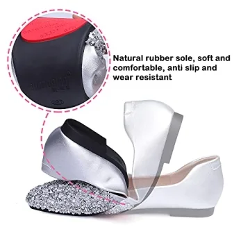 Stylish QXCGDYXT Silver Flats with Comfortable Design