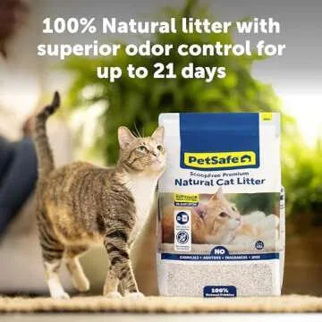 PetSafe ScoopFree Premium Natural Cat Litter, 100% Natural Non-Clumping Cat Litter, 30+ Day Odor Control, No Chemicals, Additives, Dyes or Fragrances, Use with Any Litter Box (8 lb Bag)