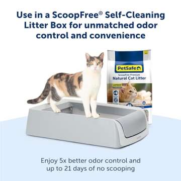 PetSafe ScoopFree Premium Natural Cat Litter, 100% Natural Non-Clumping Cat Litter, 30+ Day Odor Control, No Chemicals, Additives, Dyes or Fragrances, Use with Any Litter Box (8 lb Bag)