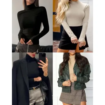 Zeagoo Mock Turtleneck Tops for Women | 2 Pack