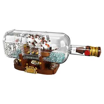 LEGO Ideas Ship in a Bottle 92177 Expert Building Kit, Snap Together Model Ship, Collectible Display...