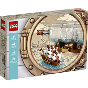 LEGO Ideas Ship in a Bottle 92177 Expert Building Kit, Snap Together Model Ship, Collectible Display Set and Toy for Adults (962 Pieces),Multicolor