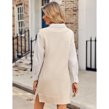 Zeagoo Women's Chunky Knitted Pullover Sweater Vest Dress