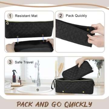 Hair Tools Travel Bag with Heat Resistant Mat & Organizer for Travel Essentials