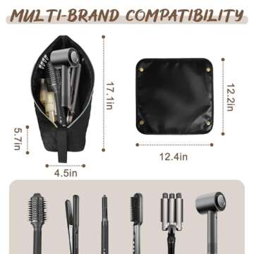Hair Tools Travel Bag with Heat Resistant Mat