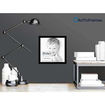 ArtToFrames 16x16 Inch Black Picture Frame, This 1.25" Custom Poster Frame is Smooth Black, for Your Art or Photos - Comes with Regular Glass, WOMCF-105-048C-16x16
