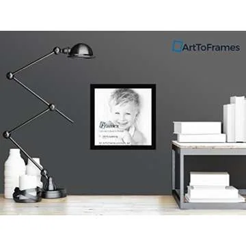 ArtToFrames 16x16 Inch Black Picture Frame, This 1.25" Custom Poster Frame is Smooth Black, for Your Art or Photos - Comes with Regular Glass, WOMCF-105-048C-16x16