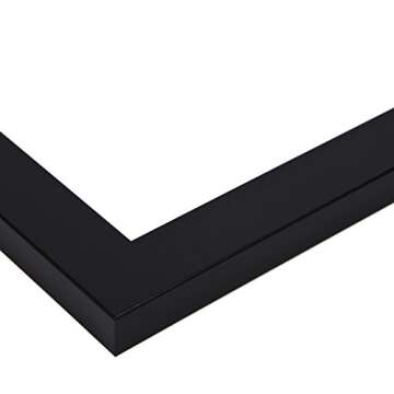 ArtToFrames 16x16 Inch Black Picture Frame, This 1.25" Custom Poster Frame is Smooth Black, for Your Art or Photos - Comes with Regular Glass, WOMCF-105-048C-16x16