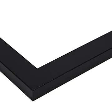 ArtToFrames 16x16 Inch Black Picture Frame, This 1.25" Custom Poster Frame is Smooth Black, for Your Art or Photos - Comes with Regular Glass, WOMCF-105-048C-16x16