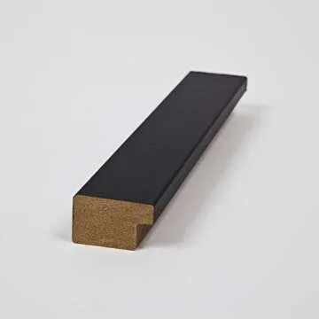 ArtToFrames 16x16 Inch Black Picture Frame, This 1.25" Custom Poster Frame is Smooth Black, for Your Art or Photos - Comes with Regular Glass, WOMCF-105-048C-16x16