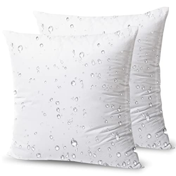 Phantoscope Premium Outdoor Pillow Inserts - Water Resistant Cotton Cushions in Twin Pack