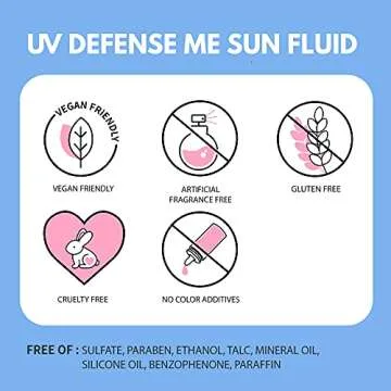 MAKEPREM Defense Me Daily Vegan Sun Fluid Non-greasy Calming Hydrating SPF 50+PA++++ Sunblock Reef-safe UV Broad Protection Sunscreen Blue Ray Sensitive Acne-Prone Oily Skin Face Body Korean Skincare