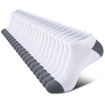 COOVAN 10 Pairs Mens Cushion Ankle Socks - Soft, Breathable Comfort