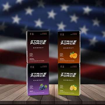 Strike Force Energy Drink Mix - Lemon Flavor - Natural Tasting Caffeine Drink - Turn Any Drink into a Healthy Energy Drink - Zero Calories, Keto Friendly, Sugar Free, Pre Workout (10 Liquid Packs)