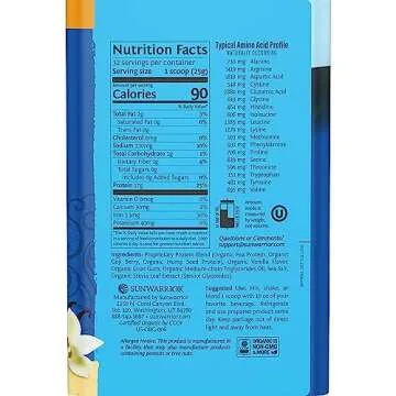 Sunwarrior Vegan Protein Powder Plant-Based USDA Organic | BCAA Amino Acids Hemp Seed | Keto Friendl...