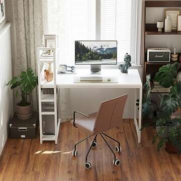 CubiCubi 47 Inch Stylish Computer Desk with Shelves