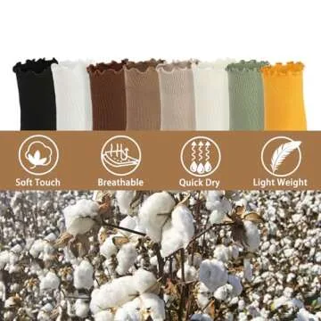 Fandecie 3 Pairs Frilly Socks Women,Ruffle Socks for Girl Women,Cute Ankle Socks for Women,Solid Color Lettuce Edge Comfort Breathable One Size 5-9,White
