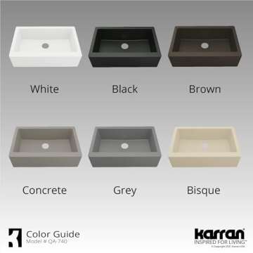 Karran Quartz Apron Front/Farmhouse Kitchen Sink 34 in. Single Bowl in Black