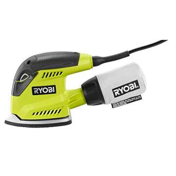 Ryobi CFS1503GK Compact Corner Cat 12,500 OPM 1.2 Amp Corded Orbital Finishing Sander w/ 10 Pads and Carrying Case