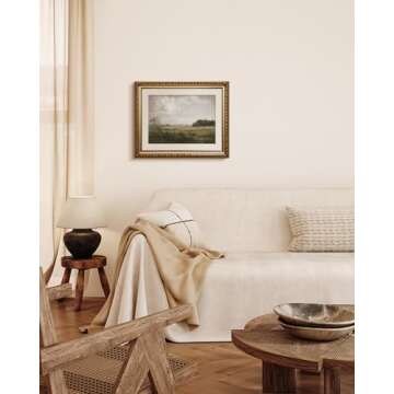 VIYYIEA Gold Framed Vintage Landscape Wall Art 13x16 Inch