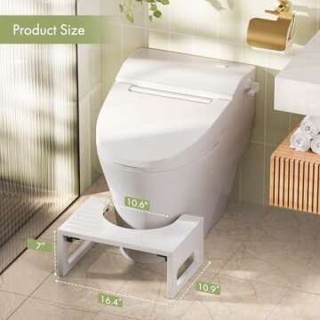 AmazerBath 7 Inches Bamboo Toilet Stool Squat for Adults, Collapsible Poop Stool for Bathroom, Potty...