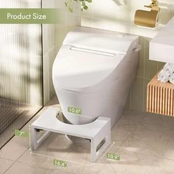 AmazerBath 7 Inches Bamboo Toilet Stool Squat for Adults, Collapsible Poop Stool for Bathroom, Potty...