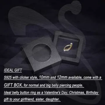 ZS 14G Clicker Belly Button Rings in Sterling Silver