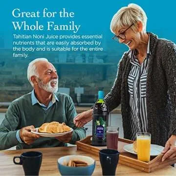 Tahitian Noni Juice by Morinda - Original and Authentic Noni Fruit Puree with Natural Blueberry & Grape (Resveratrol) - Invigorating Daily Superfood Drink for Enhanced Vitality - 4x1L Bottles/Case