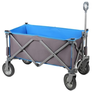 PORTAL Collapsible Wagon Cart, Heavy Duty Foldable Wagons Carts with Wheels, Folding Utility Wagon f...