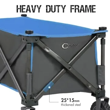 PORTAL Collapsible Wagon Cart, Heavy Duty Foldable Wagons Carts with Wheels, Folding Utility Wagon for Camping, Shopping, Garden, Sports, Beach