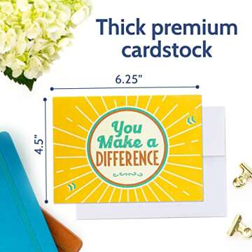 24 Appreciation Cards with Envelopes - Team Gifts, Teacher Gifts Bulk, Volunteer and Employee Apprec...