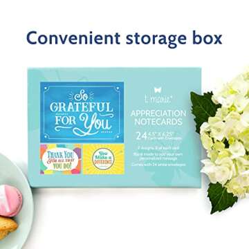 24 Appreciation Cards with Envelopes - Team Gifts, Teacher Gifts Bulk, Volunteer and Employee Appreciation Cards, Boxed Gratitude Cards Set for Nurse Appreciation Week and Staff Appreciation Day