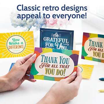 24 Appreciation Cards with Envelopes - Team Gifts, Teacher Gifts Bulk, Volunteer and Employee Appreciation Cards, Boxed Gratitude Cards Set for Nurse Appreciation Week and Staff Appreciation Day