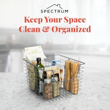 Spectrum Wire Basket for Organizing - Sturdy, Stylish Storage
