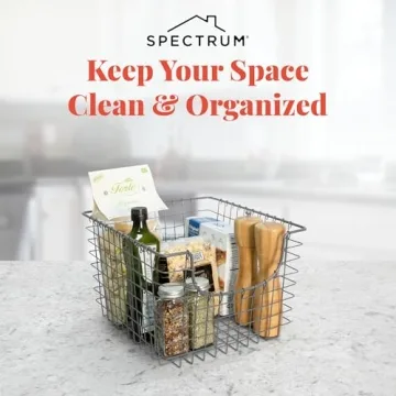Spectrum Wire Basket for Organizing - Sturdy, Stylish Storage