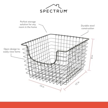 Spectrum Wire Basket for Organizing - Sturdy, Stylish Storage