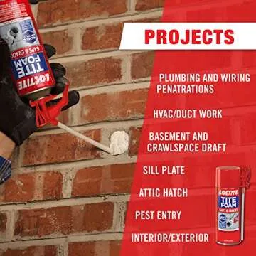 Loctite Tite Foam Gaps & Cracks Spray Foam Sealant, Polyurethane Expanding Foam Insulation - 12 fl oz Can, Pack of 2