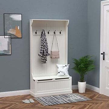 Stylish HOMCOM 3-in-1 Hall Tree with Shoe Storage
