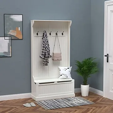 Stylish HOMCOM 3-in-1 Hall Tree with Shoe Storage