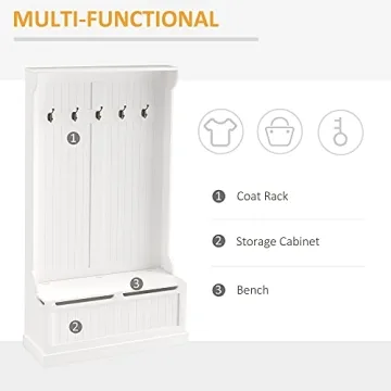 Stylish HOMCOM 3-in-1 Hall Tree with Shoe Storage
