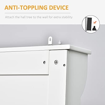 Stylish HOMCOM 3-in-1 Hall Tree with Shoe Storage