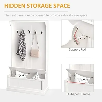 Stylish HOMCOM 3-in-1 Hall Tree with Shoe Storage