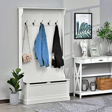 Stylish HOMCOM 3-in-1 Hall Tree with Shoe Storage
