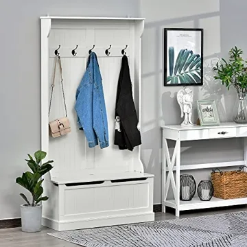 Stylish HOMCOM 3-in-1 Hall Tree with Shoe Storage