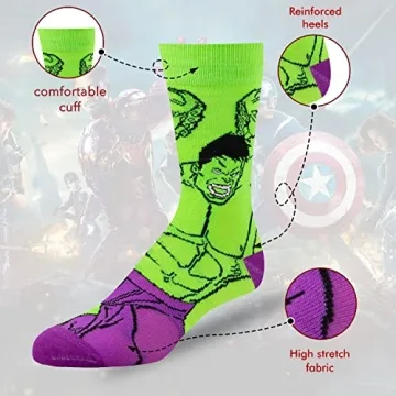 Marvel Legends Boys & Men Socks - 6-Pack Crew Socks