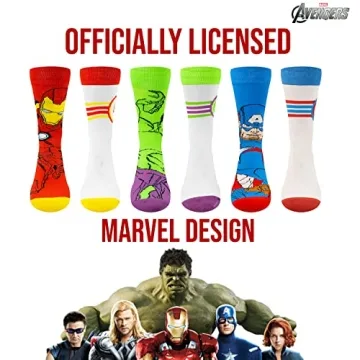 Marvel Legends Boys & Men Socks - 6-Pack Crew Socks