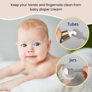 2 Pack Baby Diaper Cream Brush, Diaper Cream Spatula Applicator Silicone Baby Butt Paste Spatula for...